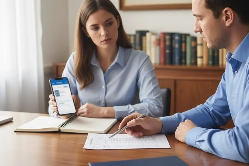 fraude bizum consulta abogado delito estafa - Estafa Bizum inverso: qué es y qué hacer si has pagado sin querer Abogado revisando documentación de fraude Bizum en una consulta por estafa