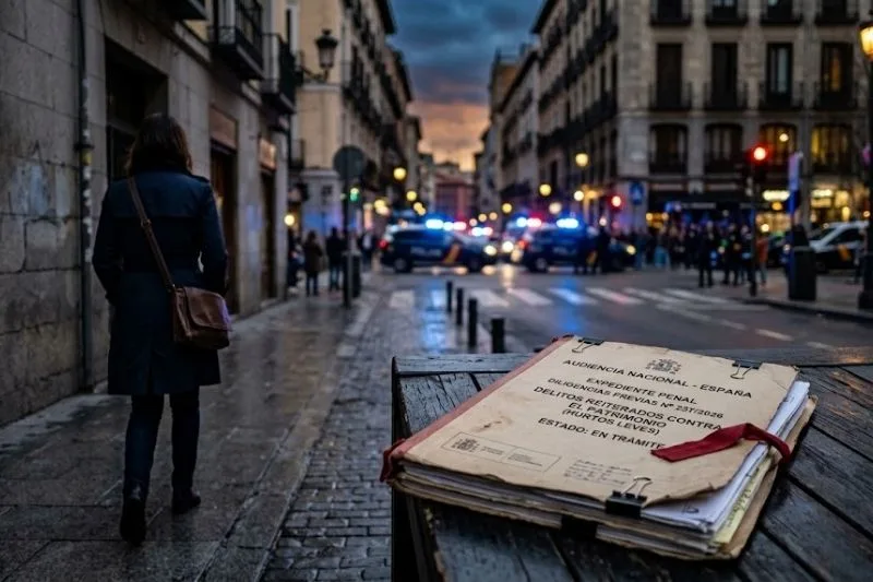 multirreincidencia hurtos estafas expediente calle - ¿Qué cambia con la ley de multirreincidencia en 2026? Expediente judicial en entorno urbano como representación de hurtos y estafas en la ley de multirreincidencia 2026